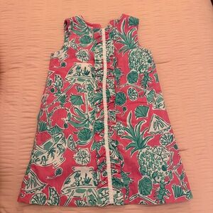 Lilly Pulitzer Pink and Green Tropical Kids Dress